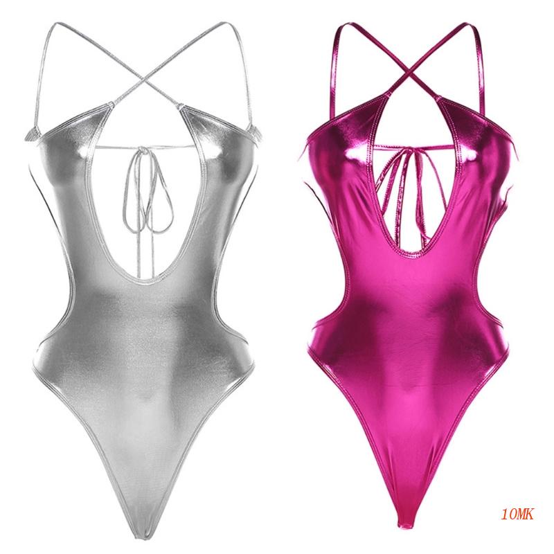 Áo Liền Quần Hai Dây Ngắn Cổ Chữ V Sâu Màu Sắc Trơn