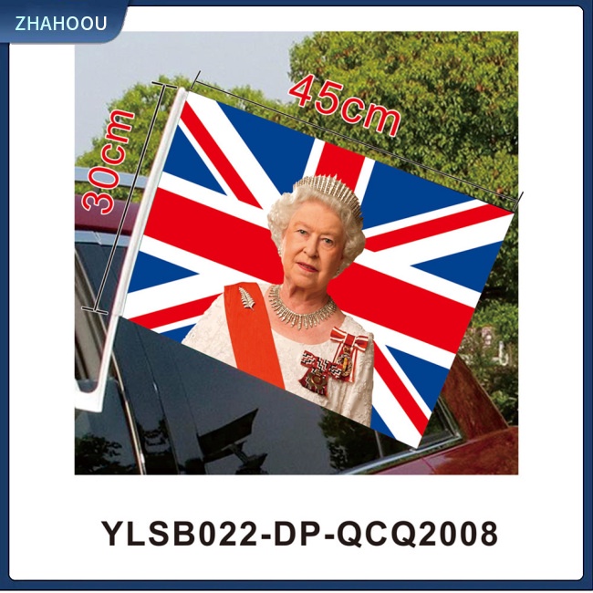 ☃Nhà Cửa☃ Lá Cờ Queen Elizabeth Ii 2022 Kích Thước 30X45Cm Trang Trí Cửa Sổ Xe Hơi