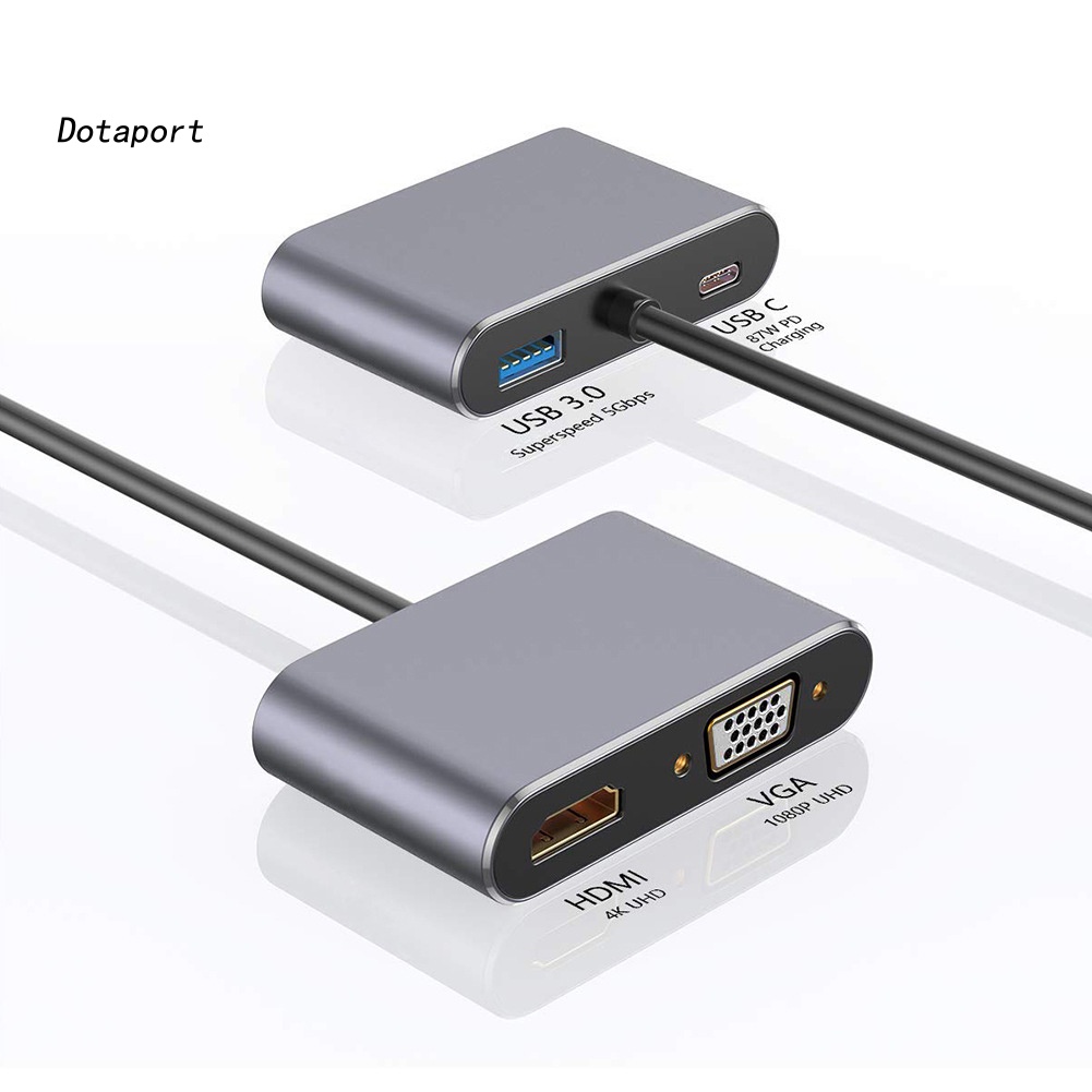 Bộ ChuyểN ĐổI Âm Thanh / Video KDDT- Type C Sang HDMI 4K VGA USB3.0