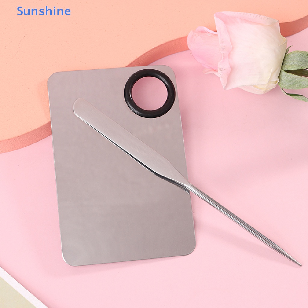 1 Set Dụng Cụ Tán Kem Nền Dạng Que Hai Đầu Bằng Thép Không Gỉ Tiện Dụng