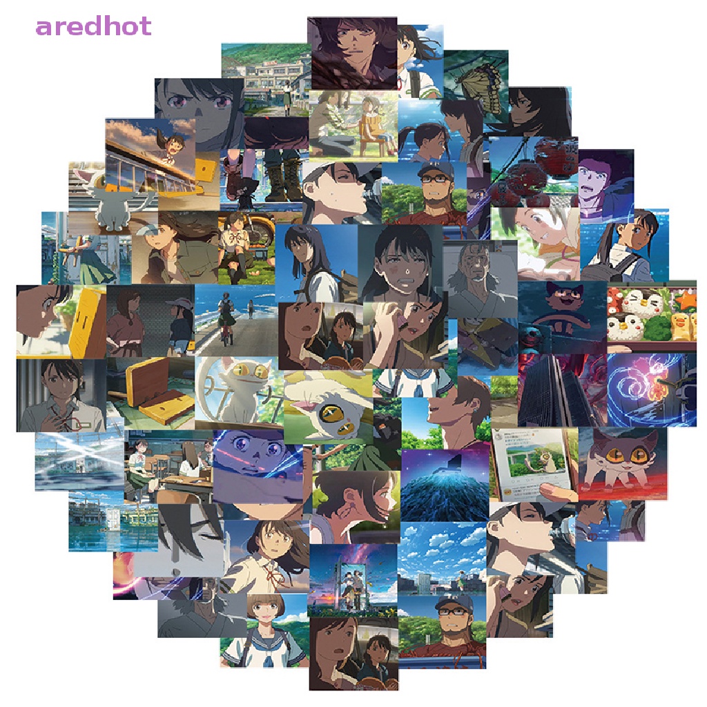 Bộ 62 Miếng Dán Hoạt Hình Dùng Trang Trí Sổ Tay / Hành Lý / Laptop Phong Cách Vintage Mới