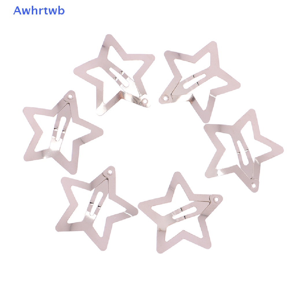 Set 4 Kẹp Tóc Hình Ngôi Sao Màu Bạc Phong Cách Tối Giản Cho Nữ Mới