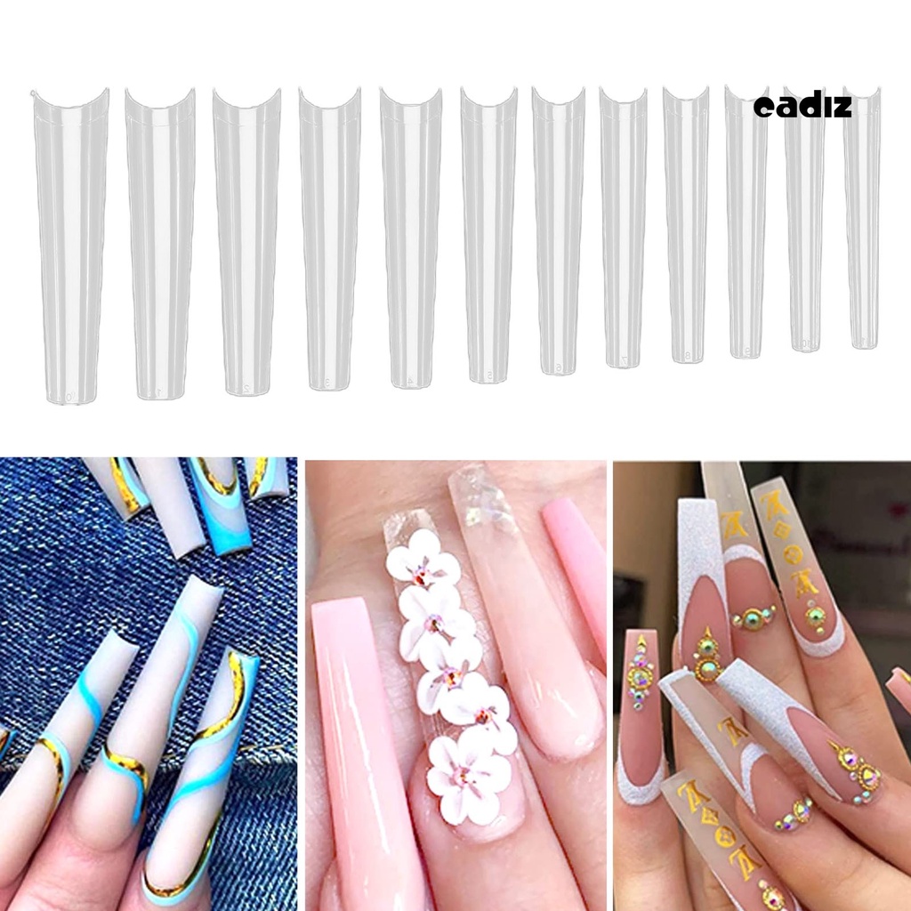 Hộp 240 Móng Tay Giả Kiểu Pháp Siêu Dài Trong Suốt Tự Nhiên Cho Nữ