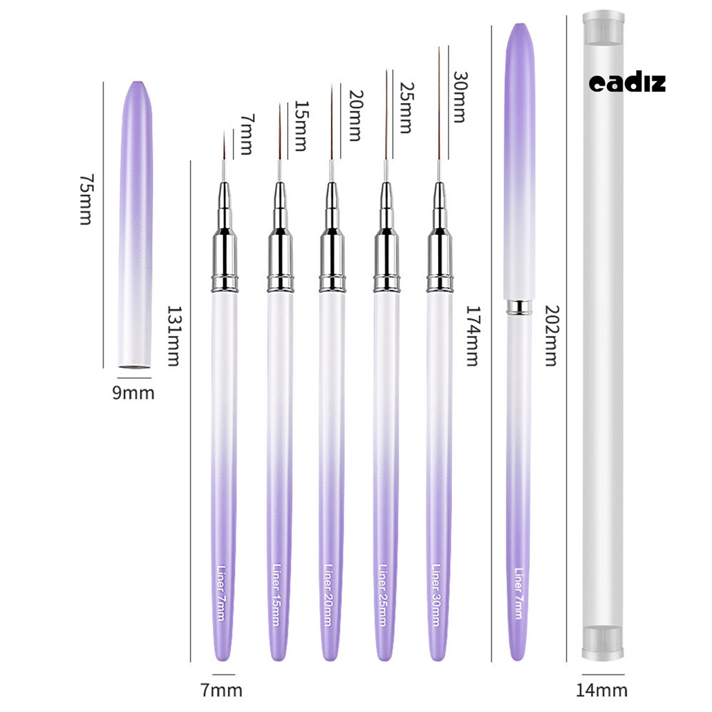 Bút Vẽ Móng Nghệ Thuật 7 / 15 / 20 / 25 / 30mm Tay Cầm Chống Trượt Tiện Dụng