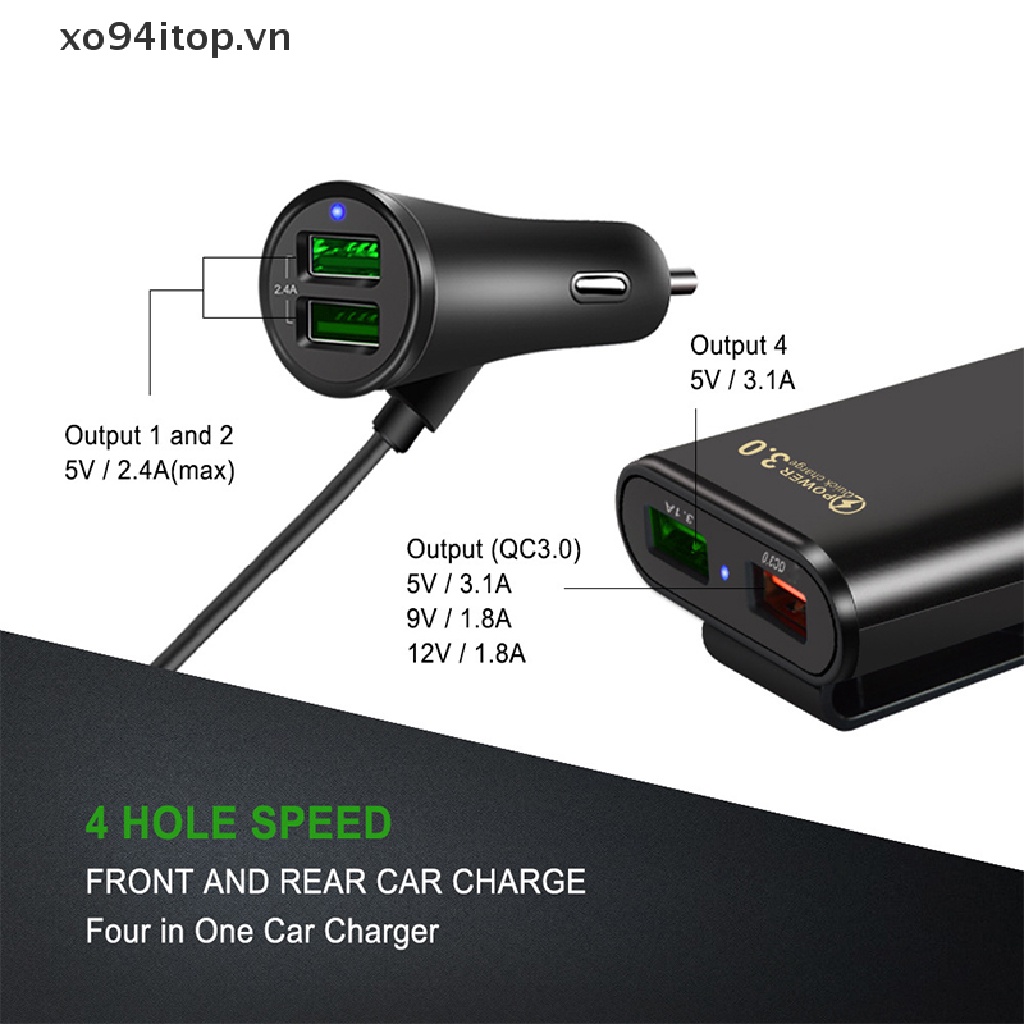 Tẩu Sạc Nhanh QC 3.0 Tiện Dụng Cho Xe Ô Tô