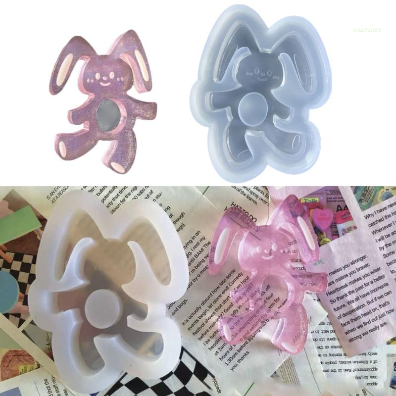 Khuôn Silicone Làm Đồ Trang Trí Hình Thỏ Có Cát Chảy Diy