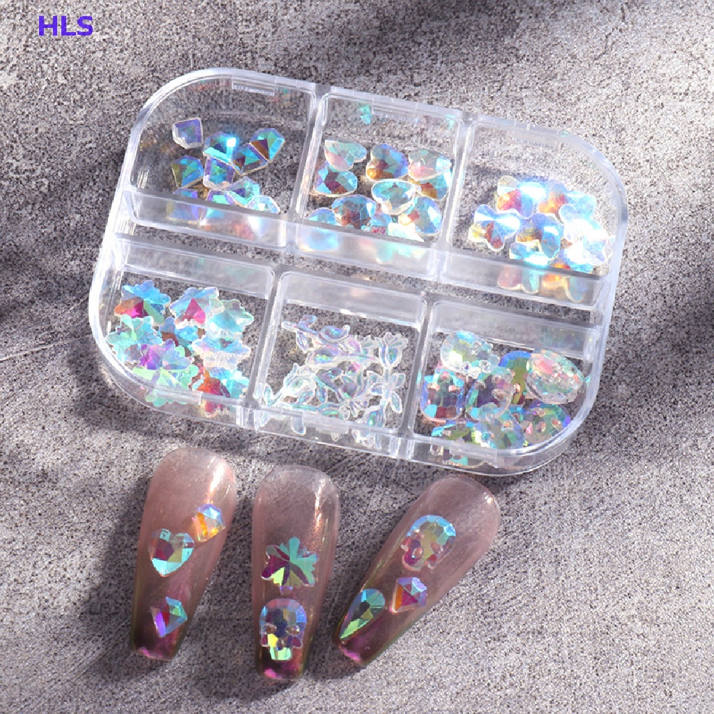 Hộp 6 Kích Cỡ AB / Đính Đá Pha Lê Nhiều Màu Sắc