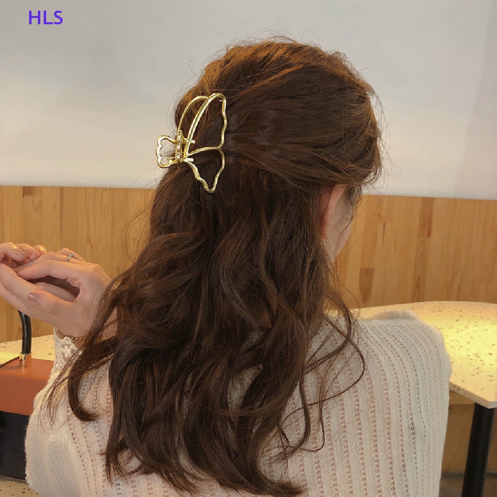 Kẹp Tóc Bướm Kim Loại Màu Vàng Thời Trang Thanh Lịch