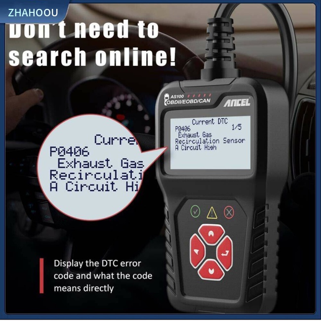 ☃Phụ Kiện Trang Trí Nhà Cửa Kiểu Dáng Dễ Thương Xinh Xắn☃ Máy Quét Kiểm Tra Lỗi Động Cơ Xe Hơi Ancel As100 Obd2