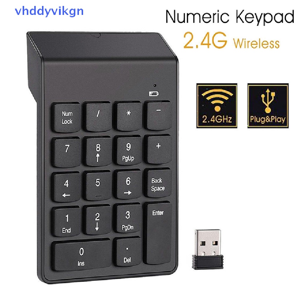 Bàn Phím Số 18 Phím Không Dây VHDD 2.4G Mini USB Cho PC Laptop