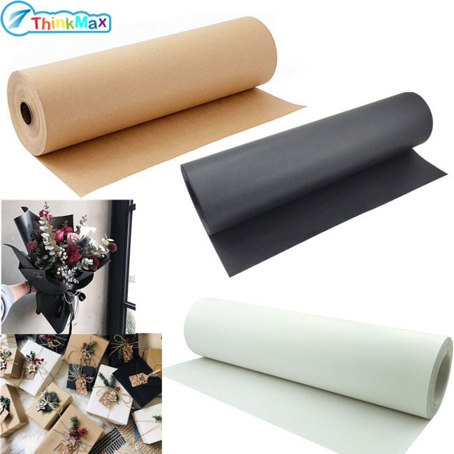 Thinkmax 1 Cuộn Giấy Kraft Gói Quà / Trang Trí Hoa Thủ Công 0.3m X 30m