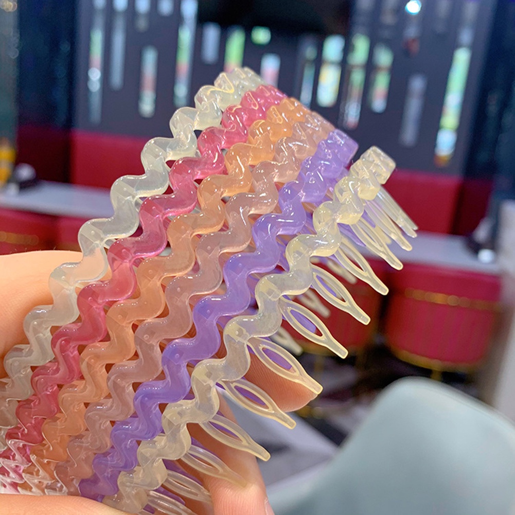 1 Băng Đô Cài Tóc Bằng Nhựa Trong Suốt Chống Trượt Màu Sắc Kẹo Ngọt