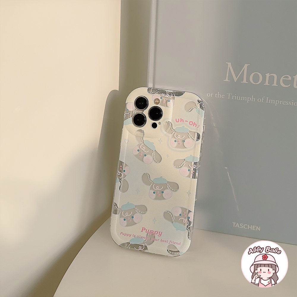 Ốp Điện Thoại TPU Dẻo Màu Laser Họa Tiết Hoạt Hình Chú Chó Tai To Dễ Thương Cho IPhone 14 Pro Max 13 12 11 Pro Max X XS Max