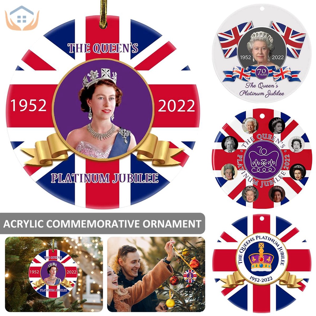 Phụ Kiện Treo Trang Trí Hai Mặt Bằng Acrylic In Chữ Queen Elizabeth II Tkc9433
