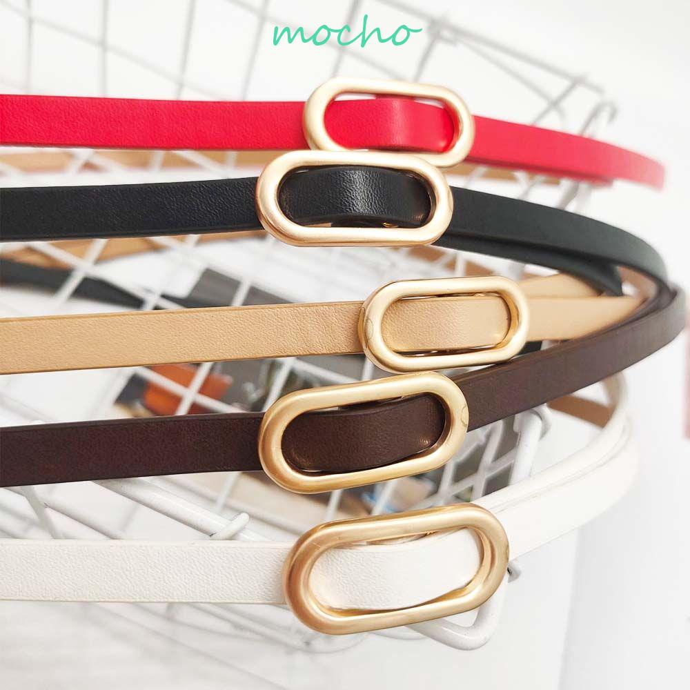 Thắt Lưng Mỏng Khóa Vuông Màu Trơn Không Xốp Điều Chỉnh Được Thanh Lịch Cho Nữ