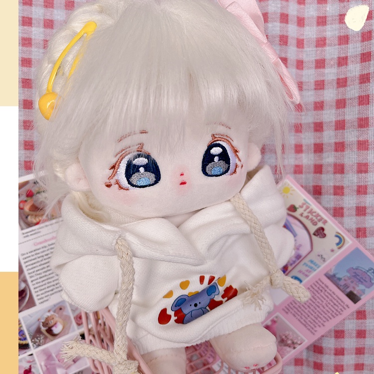 Búp Bê Em Bé Bằng Vải Cotton 20cm Kèm Bộ Xương Tóc Dễ Thương