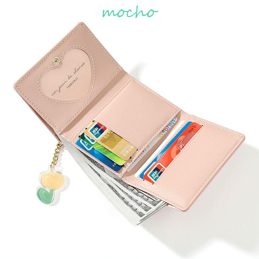 Ví Da PU Gập Nhiều Ngăn Đựng Thẻ In Họa Tiết Hoa Tulip Thời Trang Cho Nữ Giá Đỡ