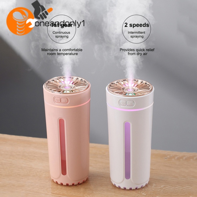 Máy Phun Sương Tạo Độ Ẩm Mini 300ml Tích Hợp Đèn Led Nhiều Màu Kèm Sạc Usb Tiện Dụng Cho Xe Hơi