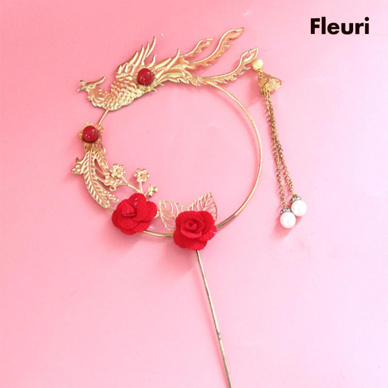 Que Cắm Trang Trí Bánh Kem Hình Phượng Hoàng Bằng Sắt