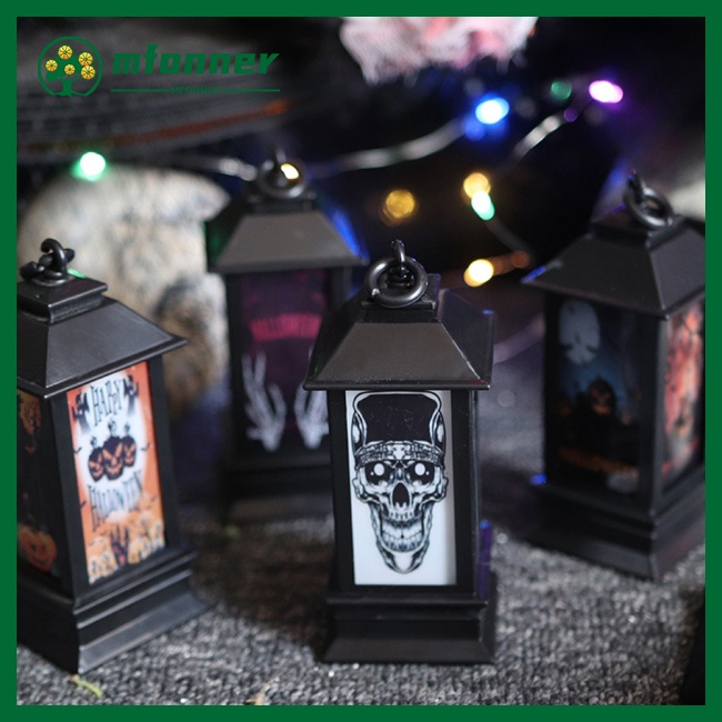 Đèn Họa Tiết Đầu Lâu / Bí Ngô Cổ Điển Dùng Trang Trí Nhà Cửa Dịp Halloween