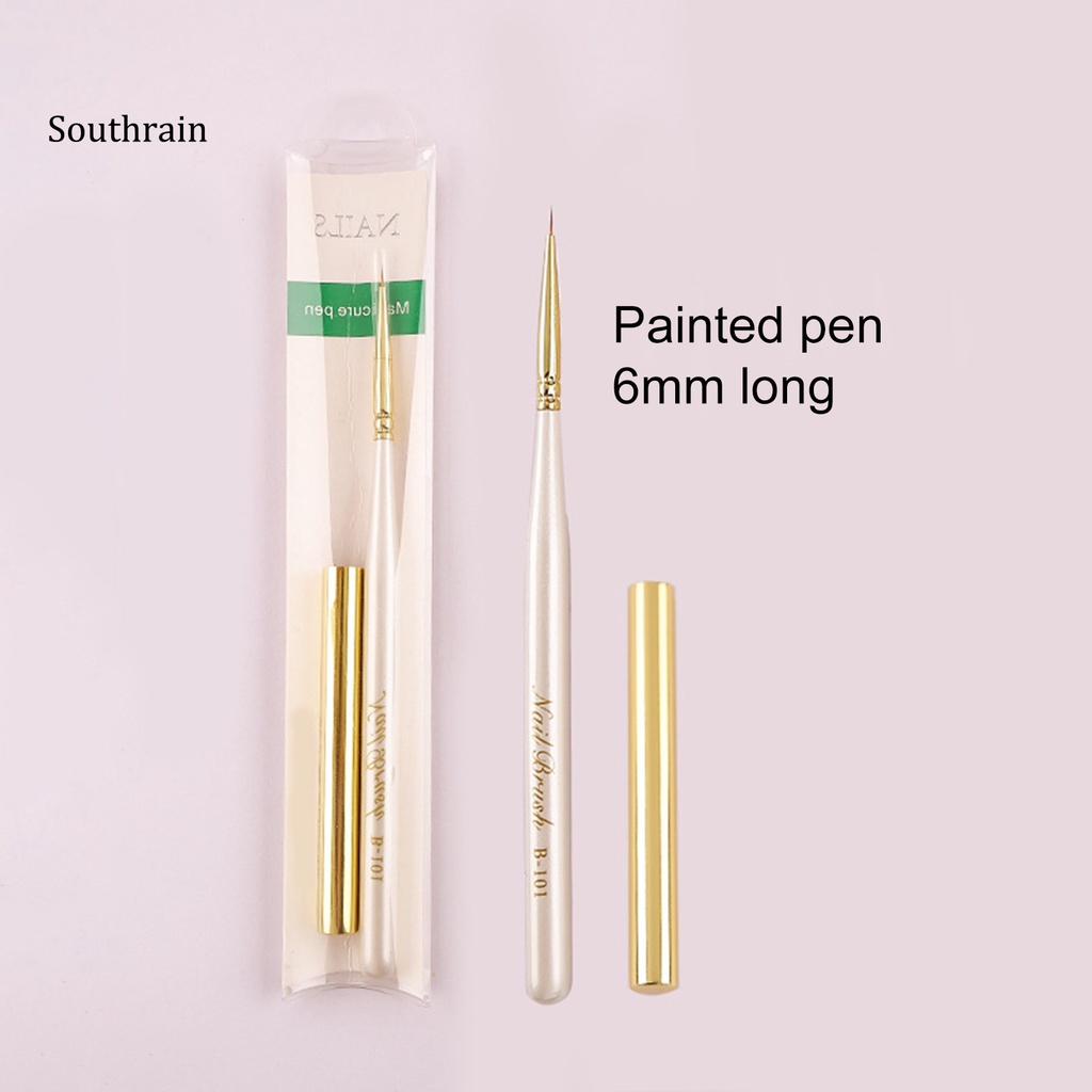 Cọ Vẽ Móng Nghệ Thuật Bằng Sợi Nylon Mềm Không Phai Màu Kèm Nắp Đậy Tiện Dụng DIY