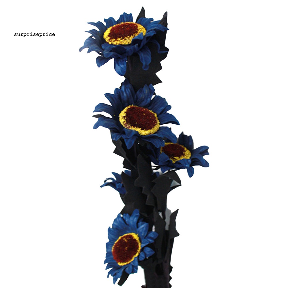 1 Nhánh 5 Hoa Hướng Dương Nhân Tạo Trang Trí Nội Thất