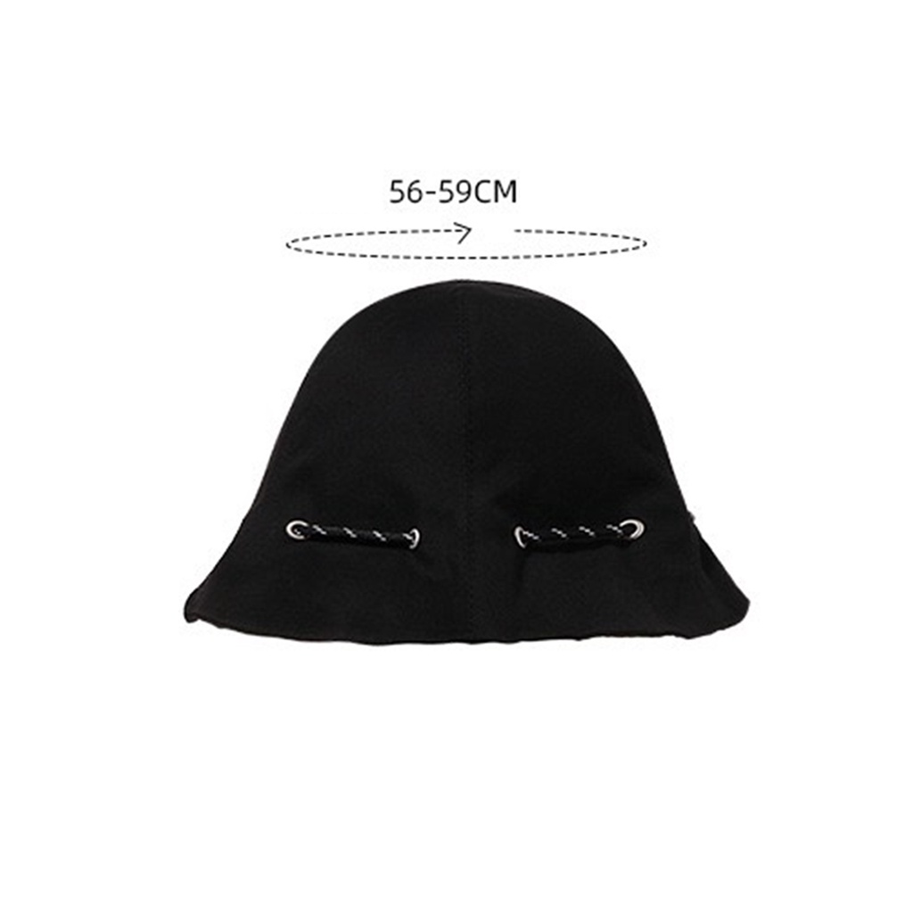 Nón Vành Tròn Chống Nắng Màu Trơn Dây Rút Có Thể Điều Chỉnh Tiện Lợi