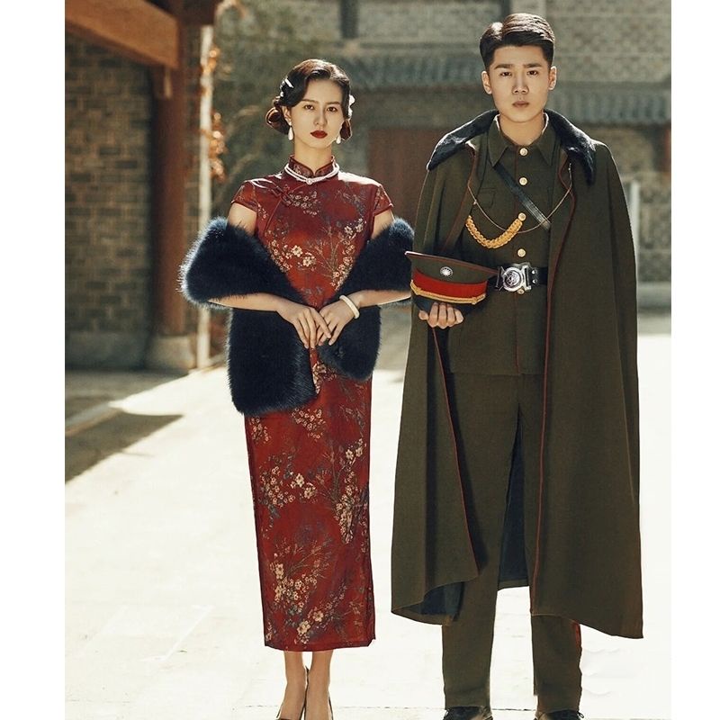 Khăn Choàng Sườn Xám Lông Đen Phong Cách Cộng Hòa Cho Nữ