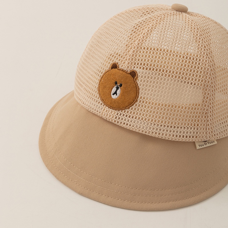 Nón Tai Bèo Phối Lưới Thoáng Khí Họa Tiết Hoạt Hình Thời Trang Mùa Hè Cho Bé