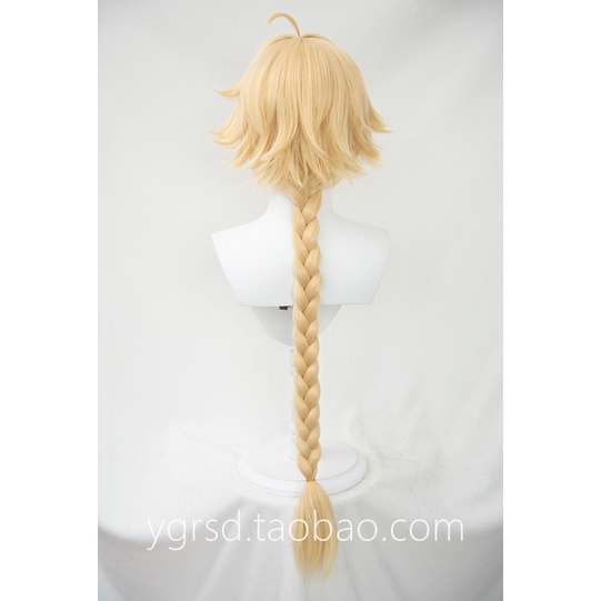 DON'T SLEEP Genshin Impact Aether Cosplay Wig 90cm Long Braid Wigs Heat Resistant Synthetic Hair Party Anime Wigs + Wig Cap