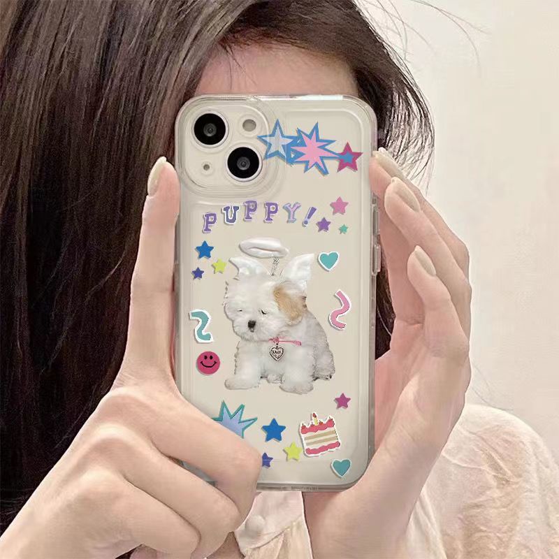 ✅Ốp Điện Thoại Mềm In Hình Chú Cún Dễ Thương Cho Iphone 11 12 Xr 7 promax 1413 8p XLB6
