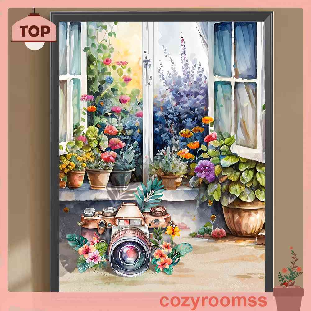 Tranh Đính Đá Kim Cương Toàn Bộ 5D DIY Hình Vẽ Máy Ảnh