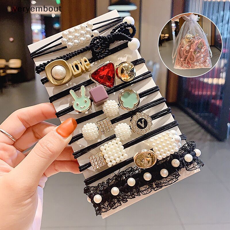 Set 11 Dây Cột Tóc Thắt Nơ Phong Cách Nhật Hàn Thời Trang Cho Nữ