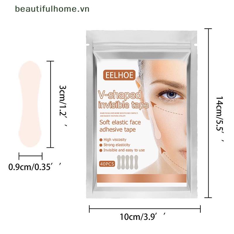 Bộ 40 Miếng Dán Nâng Cơ Mặt Chống Nếp Nhăn Tạo Khuôn Mặt Chữ V Tức Thì