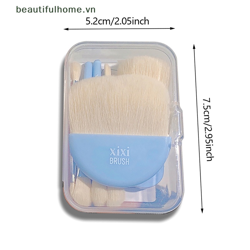Set 6 Cọ Trang Điểm Mini Mềm Mại Kèm Hộp Đựng Tiện Lợi Du Lịch Cho Nữ