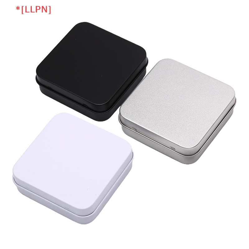 [loyaltysun] Hộp Thiếc Mini Hình Vuông Bản Lề Đựng Trang Sức / Đồng Xu / Chào Mừng