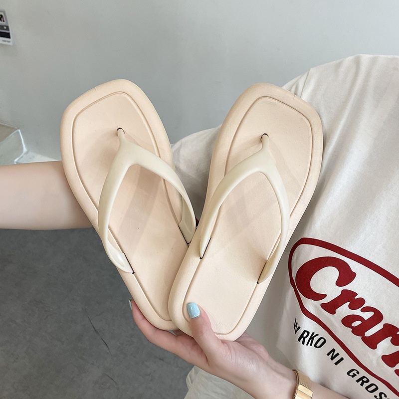 Dép Kẹp Màu Trơn Đơn Giản Thời Trang Mùa Hè Cho Nữ