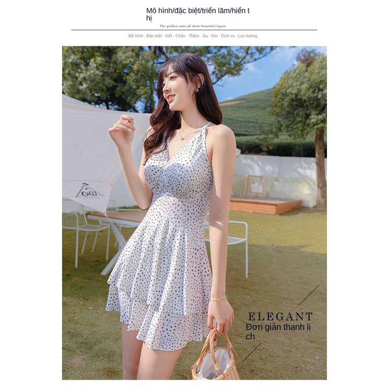 Đồ Bơi Một Mảnh Lưng Cao Họa Tiết Chấm Bi Thời Trang Cho Nữ