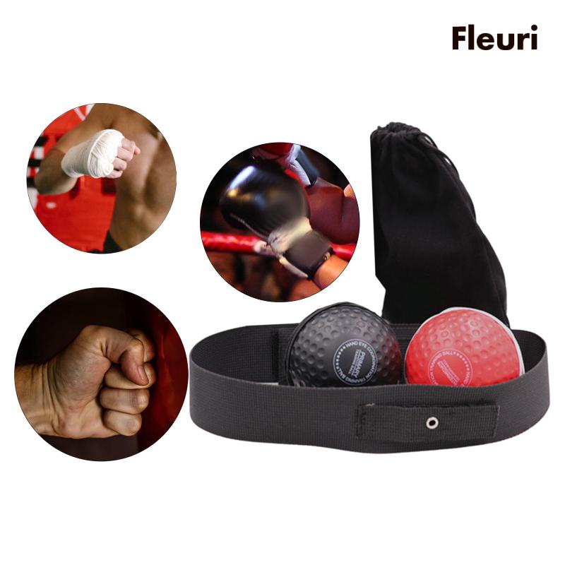 Bộ Băng Đô Và Bóng Tập Đấm Bốc Màu Đỏ Đen Chuyên Dụng