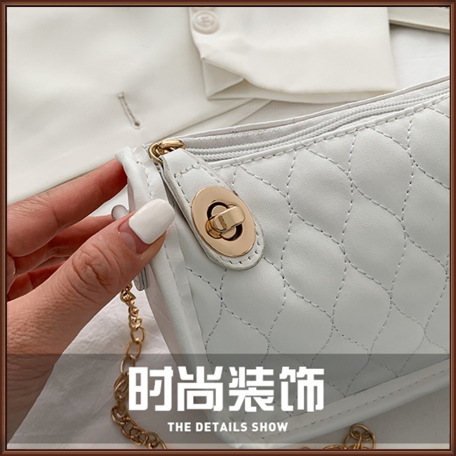 Túi Đeo Chéo Mini Bằng Da Pu Đính Ngọc Trai Nhân Tạo Phối Dây Đeo Sợi Xích Thời Trang Dành Cho Nữ