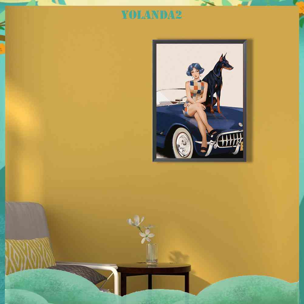 Tranh Đính Đá Kim Cương Toàn Bộ 5D DIY Hình Vẽ Cô Gái Trang Trí Nhà Cửa