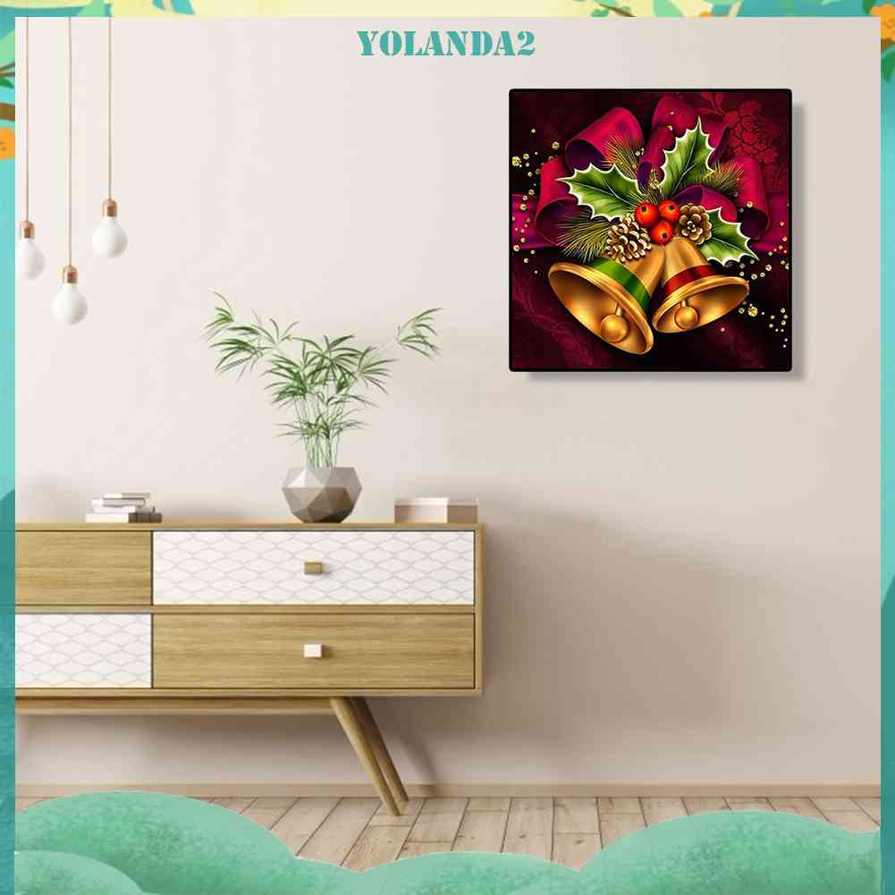 Bộ Tranh Đính Đá 5D Toàn Diện Họa Tiết Chuông Giáng Sinh Độc Đáo Trang Trí Nhà