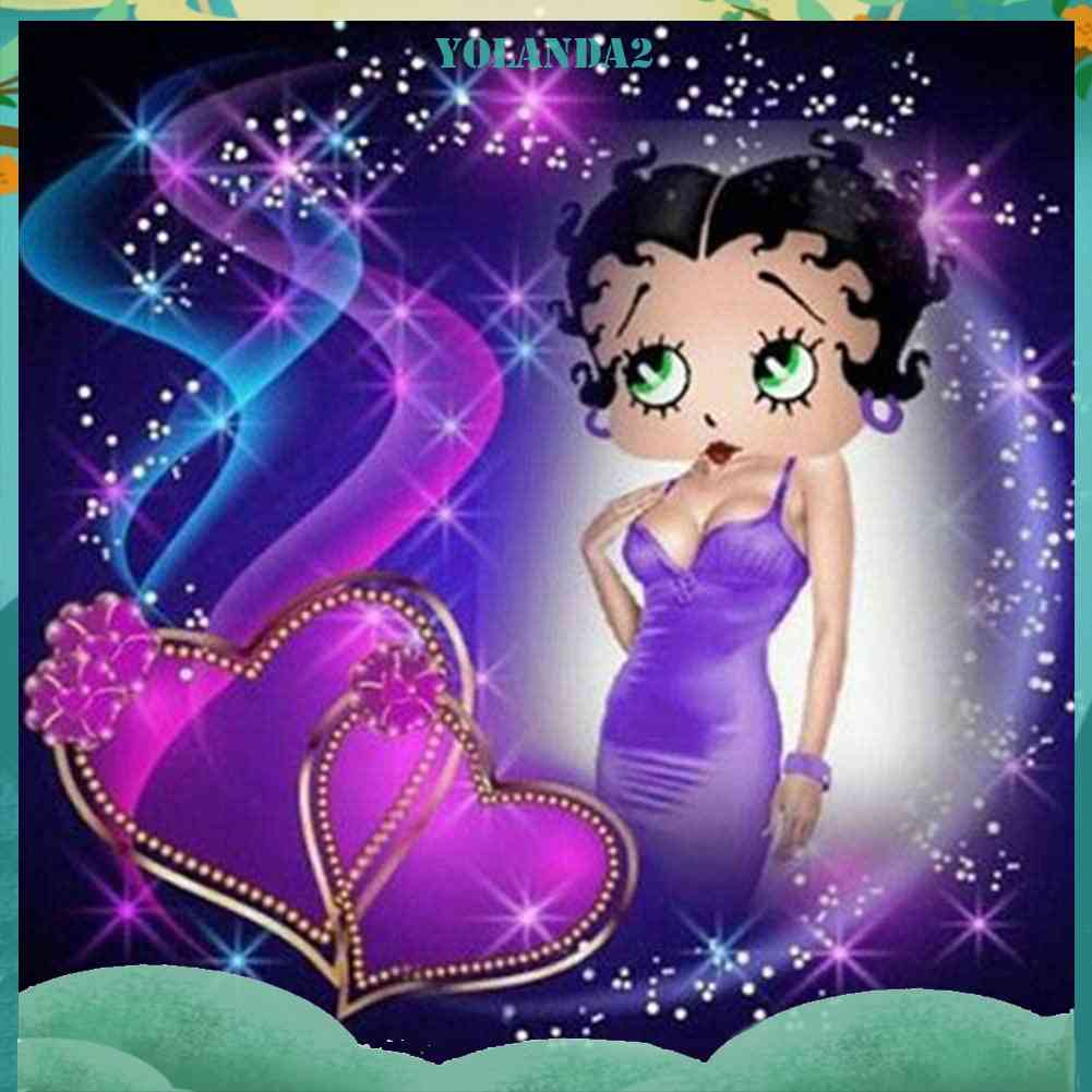 Tranh Đính Đá Kim Cương Toàn Bộ 5D DIY Hình Búp Bê Betty