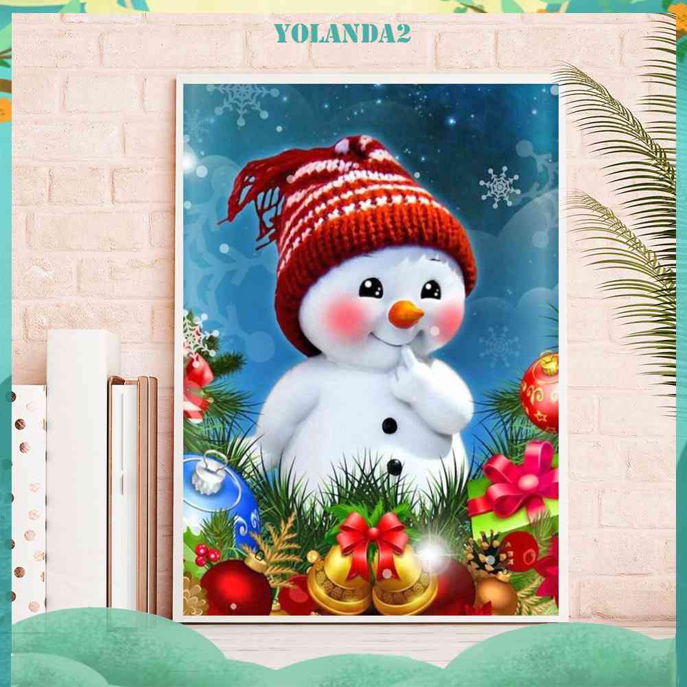 Tranh Đính Đá Kim Cương Toàn Bộ Hình Người Tuyết DIY