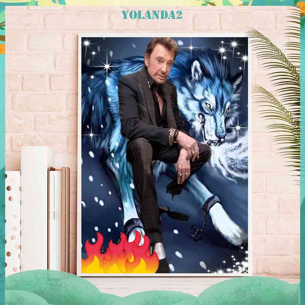 Bộ Tranh Đính Kim Cương Toàn Diện Hình Ca Sĩ Johnny Halliday