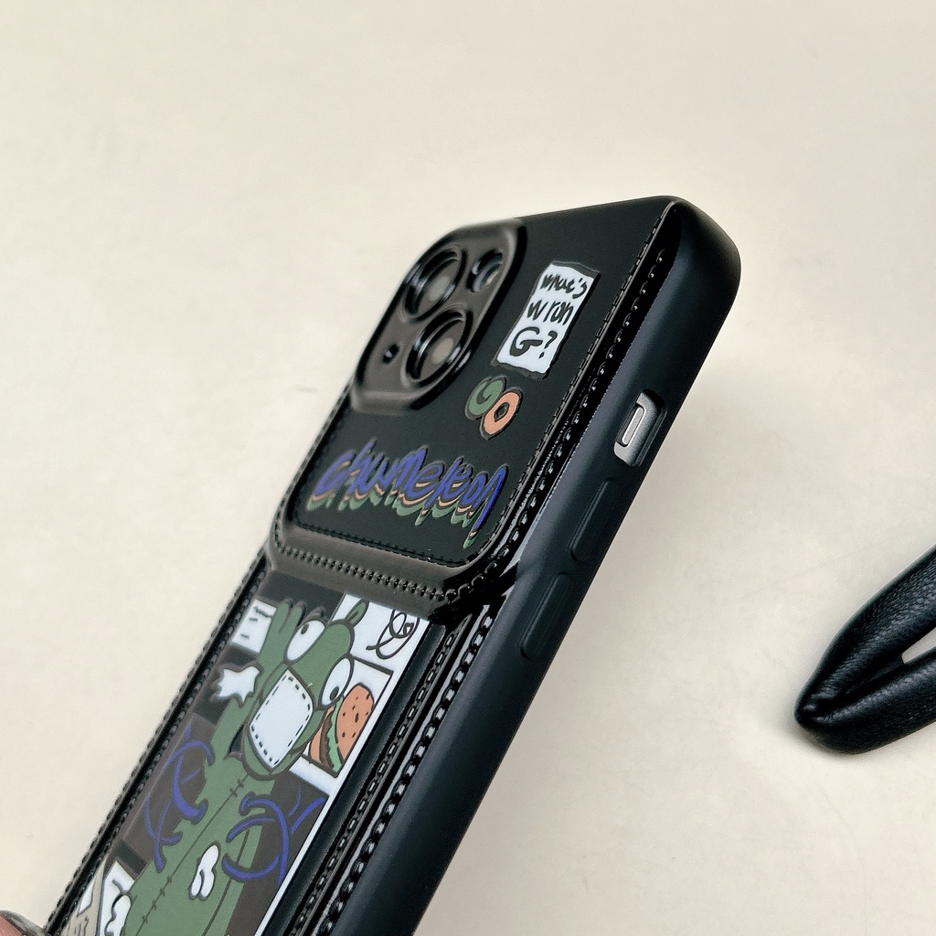 Ốp Điện Thoại TPU Dẻo Đen In Hình Ếch Hoạt Hình Sáng Tạo Cho iPhone11 12 13 14 Pro Max