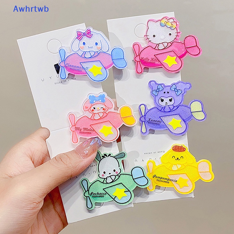 Kẹp Tóc Hình Vương Miện Phát Sáng Trong Bóng Lông Kuromi Cinnamoroll Mymelody Pom Pom Purin Dễ Thương Mới