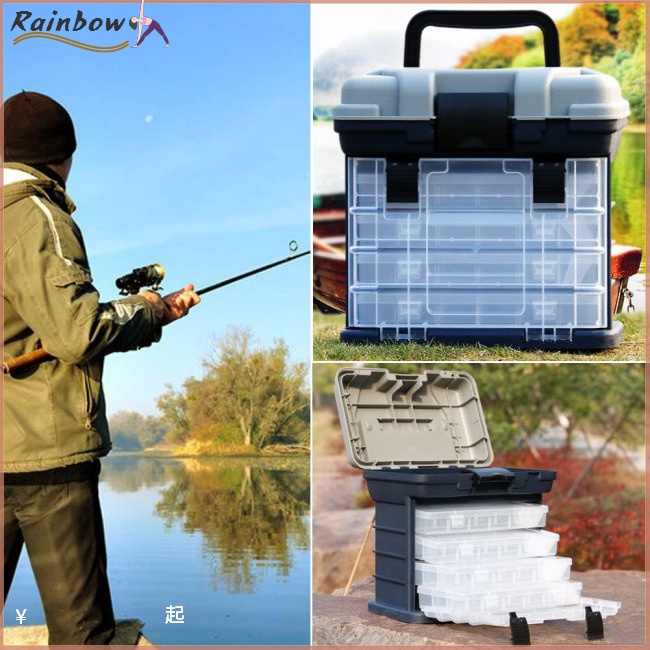 Hộp Đựng Mồi Câu Cá 4 Tầng Sức Chứa Lớn Độ Bền Cao Có Tay Cầm