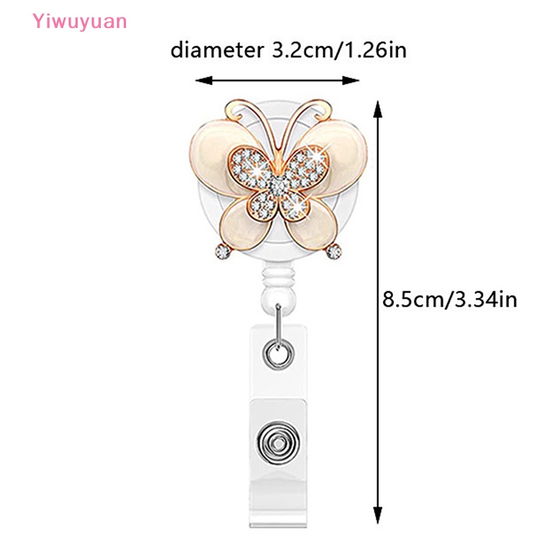 (MớI) Kẹp Tên / Danh ThiếP ĐíNh Đá HìNh BướM Xinh XắN