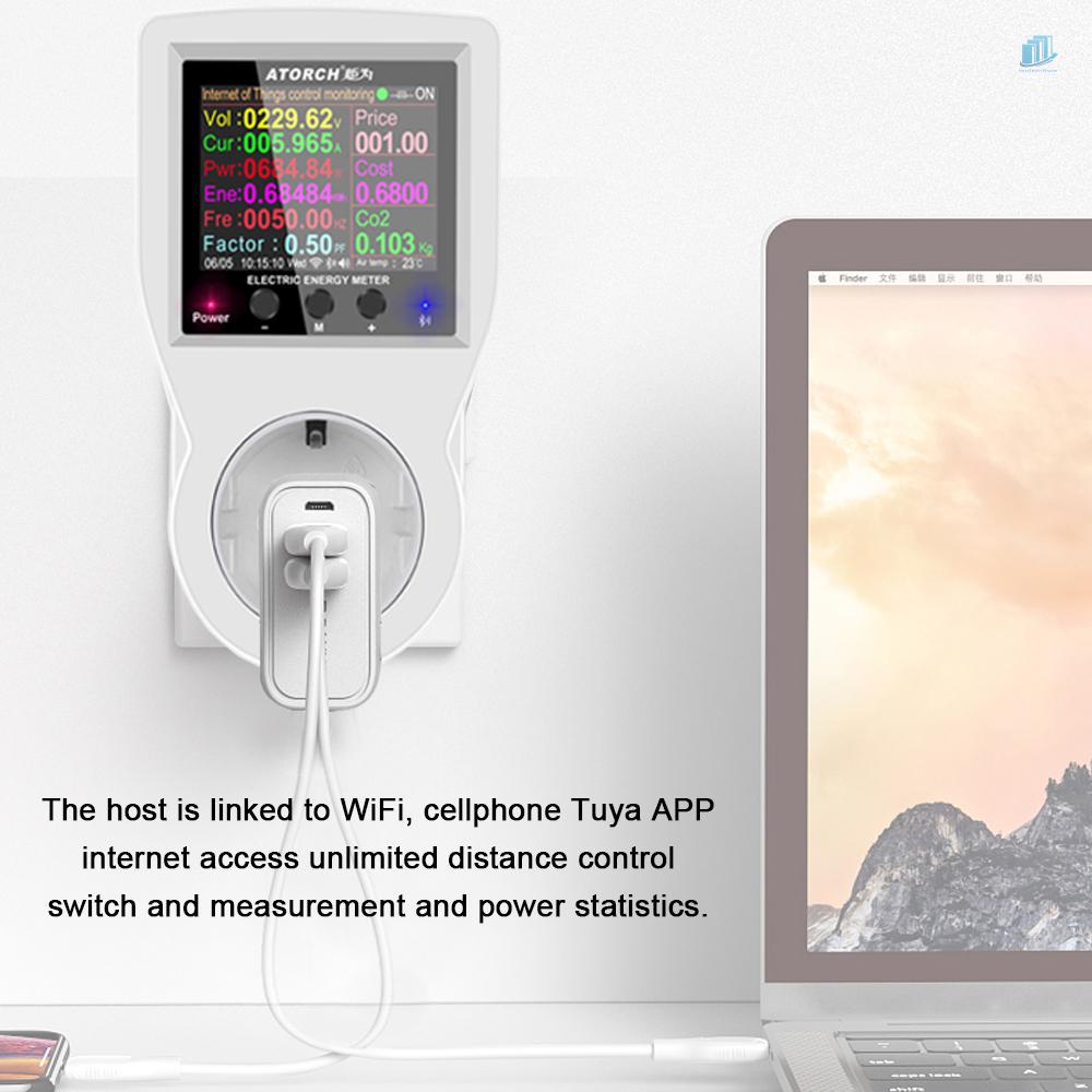 (s2mwvn) Thiết Bị Điều Khiển Từ Xa Ổ Cắm Điện Tuya Wifi Màn Hình Màu 2.4 inch Cho Điện Thoại Di Động